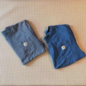 Bundle of 2 Carhartt work t-shirts short sleeve original fit. Size Large